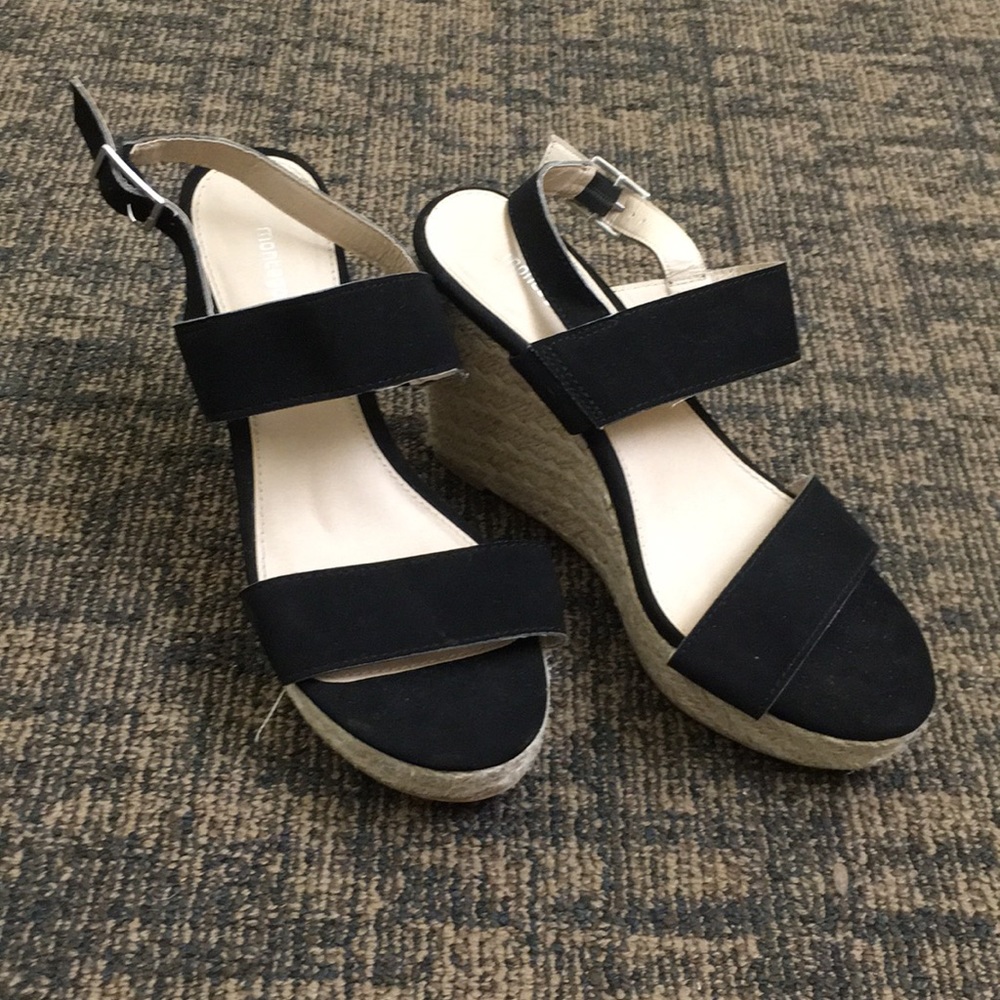 Black Wedge Heels